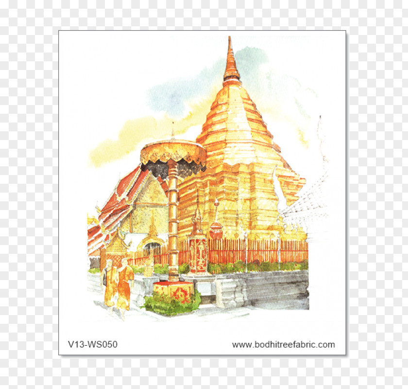 Temple Thai Watercolor Painting Wat Arun Grand Palace PNG