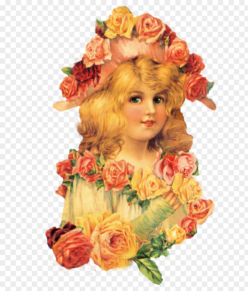 Vintage Rose Child Art Clip PNG