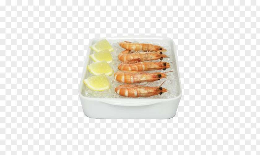 Iced Lemon Shrimp Prawn Cocktail Seafood Antipasto Dish PNG