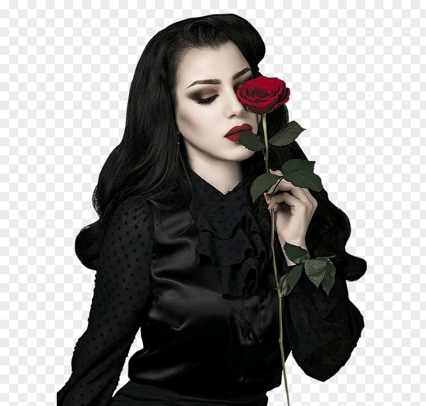 L Velvet Gothic Fashion Goth Subculture Model PNG