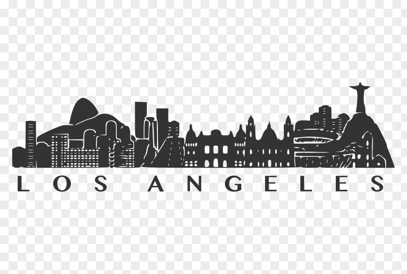 Los Angeles Skyline Christ The Redeemer Poster PNG