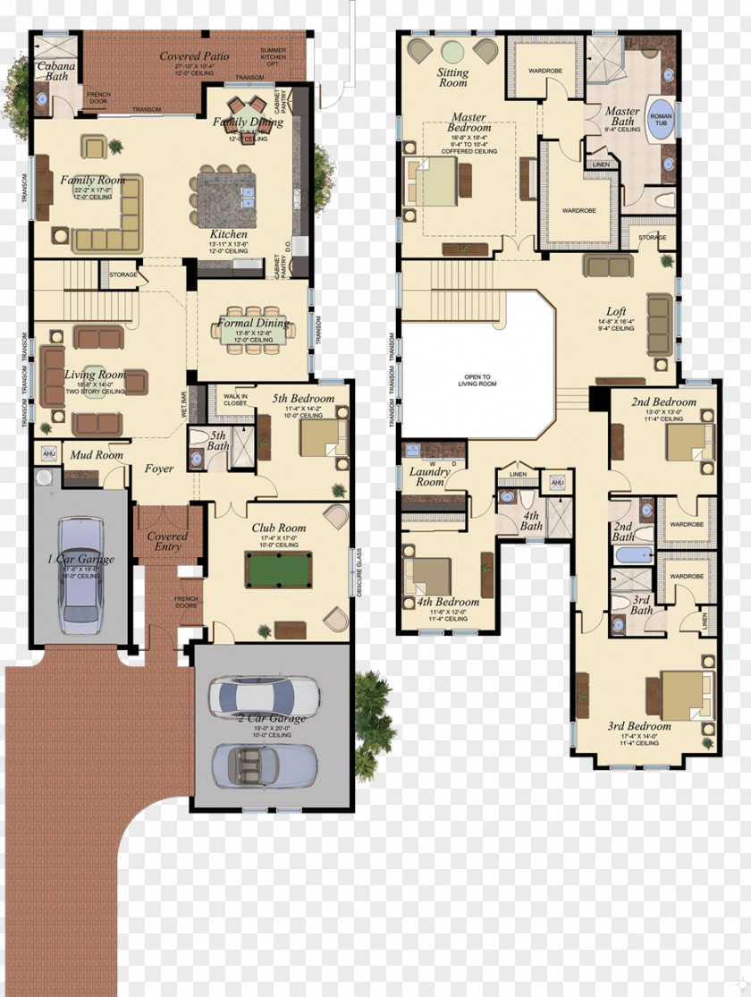 Three Rooms And Two Floor Plan House Interior Design Services PNG