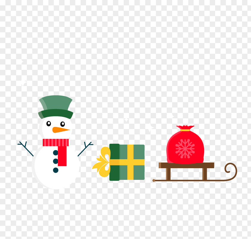 Vector Snowman With Gift Christmas PNG