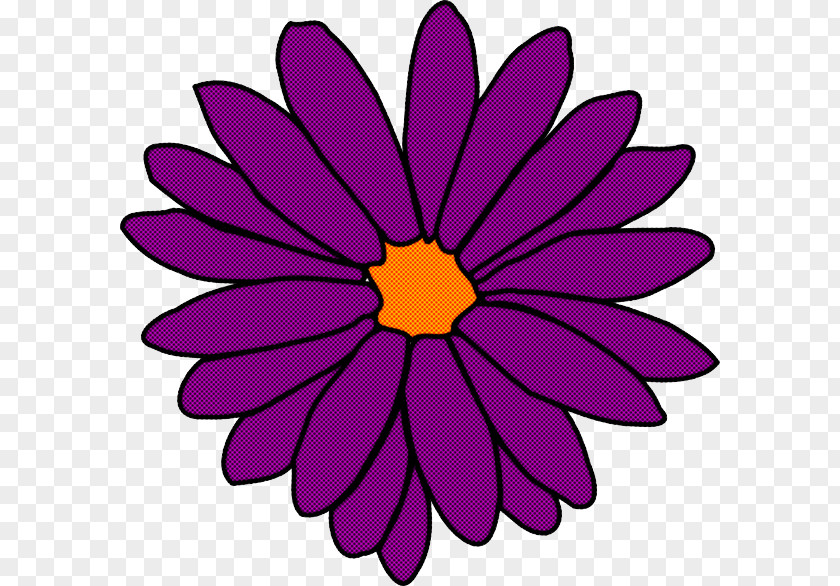 Aster Magenta Violet Purple Petal Flower Clip Art PNG