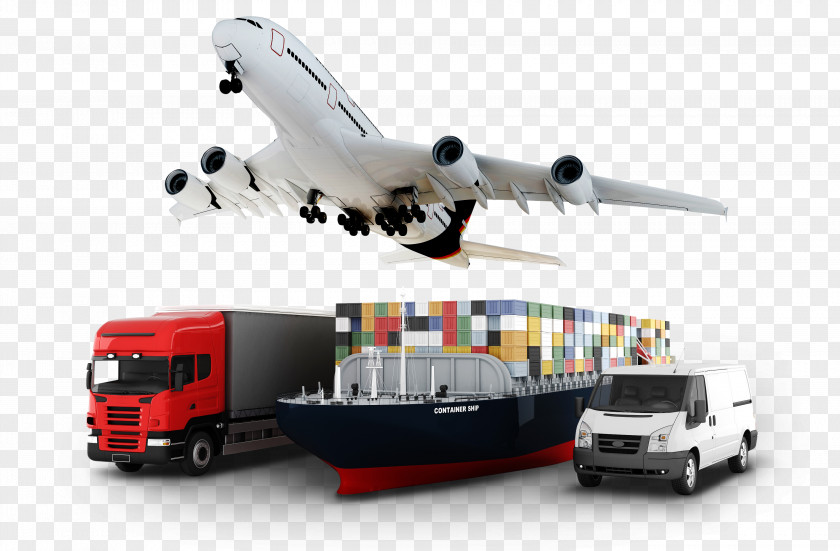 Freight Transport Logistics Cargo Forwarding Agency PNG transport Agency, cargo, airplane, truck, and van illustration clipart PNG