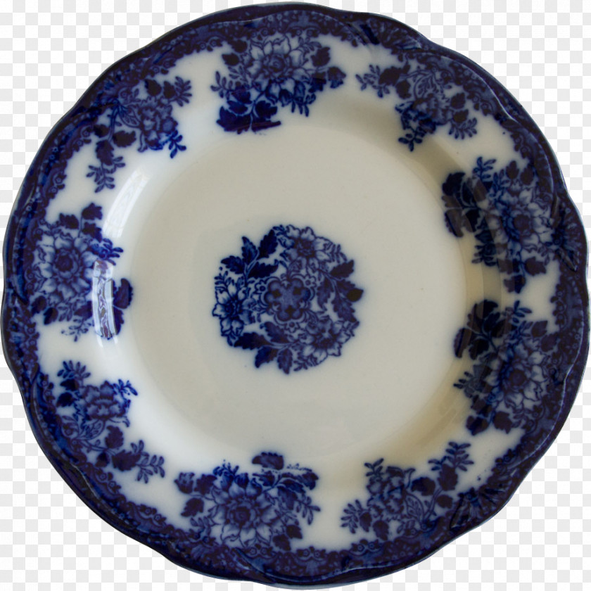 Glass Plate Flow Blue Tableware Ceramic Porcelain PNG