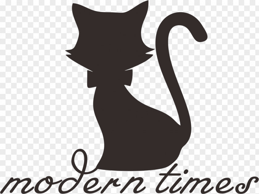 Kiss Whiskers Kitten Black Cat Logo PNG