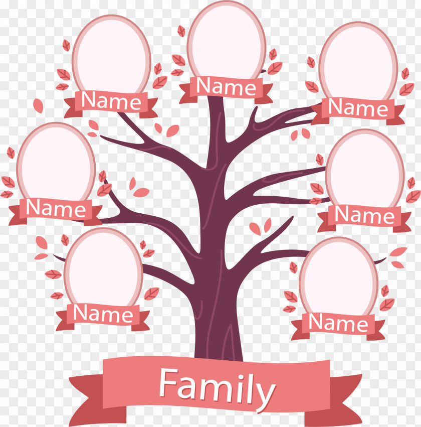 Peach Tree Genealogy Family Illustration PNG