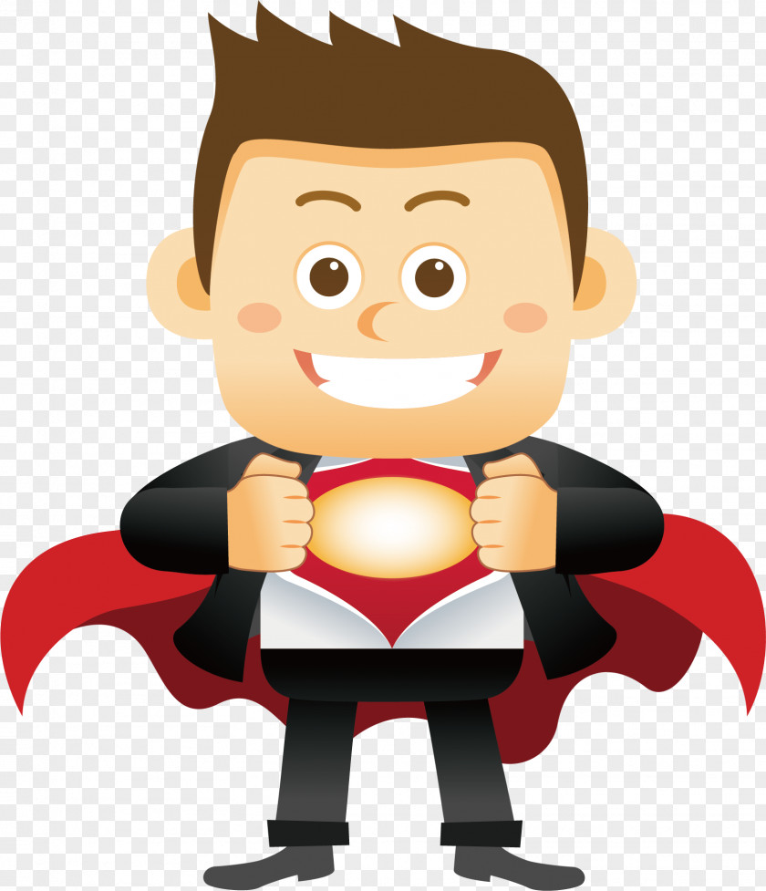 Ready At All The Time Superhero Intern Illustration PNG