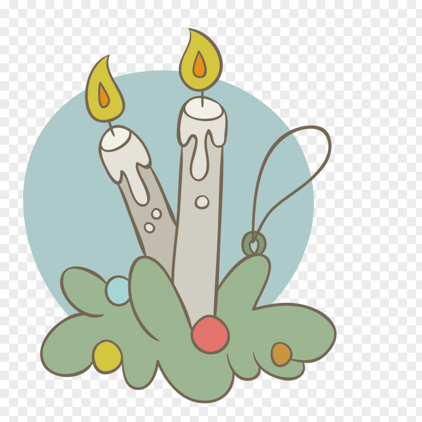 Vector Cartoon Candle Illustration PNG