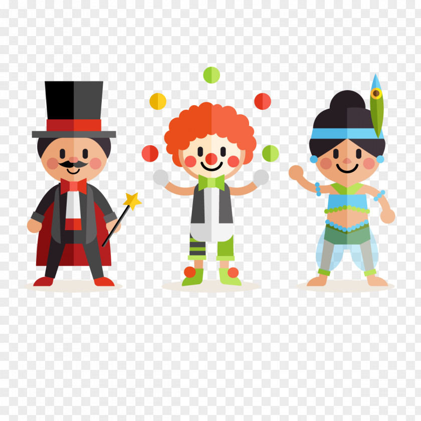 Vector Circus Performers Performance Clown Character PNG