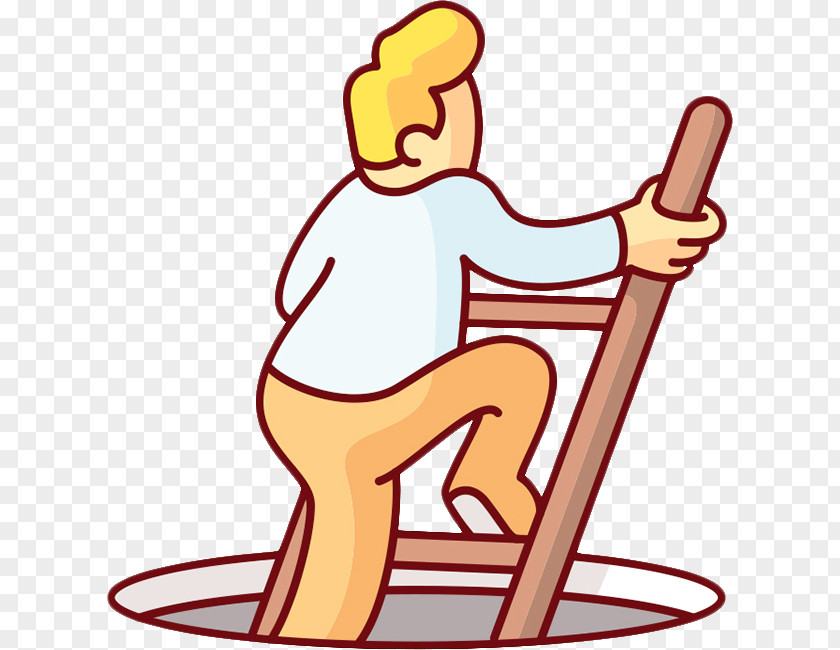 With One Ladder To Climb Out Of The Well Stairs Google Allo Illustration PNG