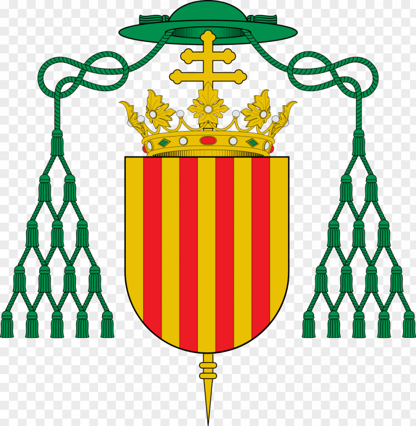 Aragon Filigree Coat Of Arms Cardinal Ecclesiastical Heraldry Escutcheon Galero PNG