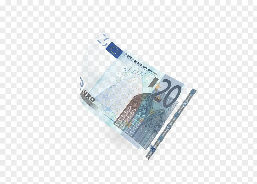 Floating 20 Euro Banknotes Note PNG