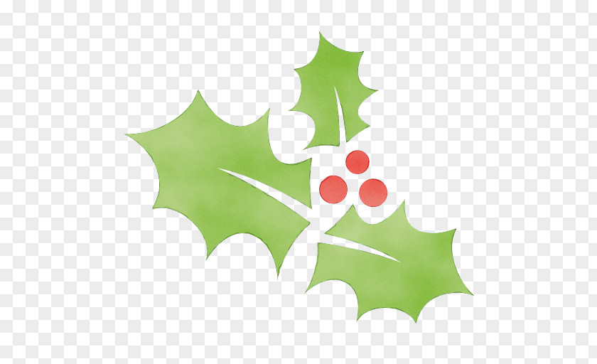 Maple Leaf Plane Christmas Tree Watercolor PNG