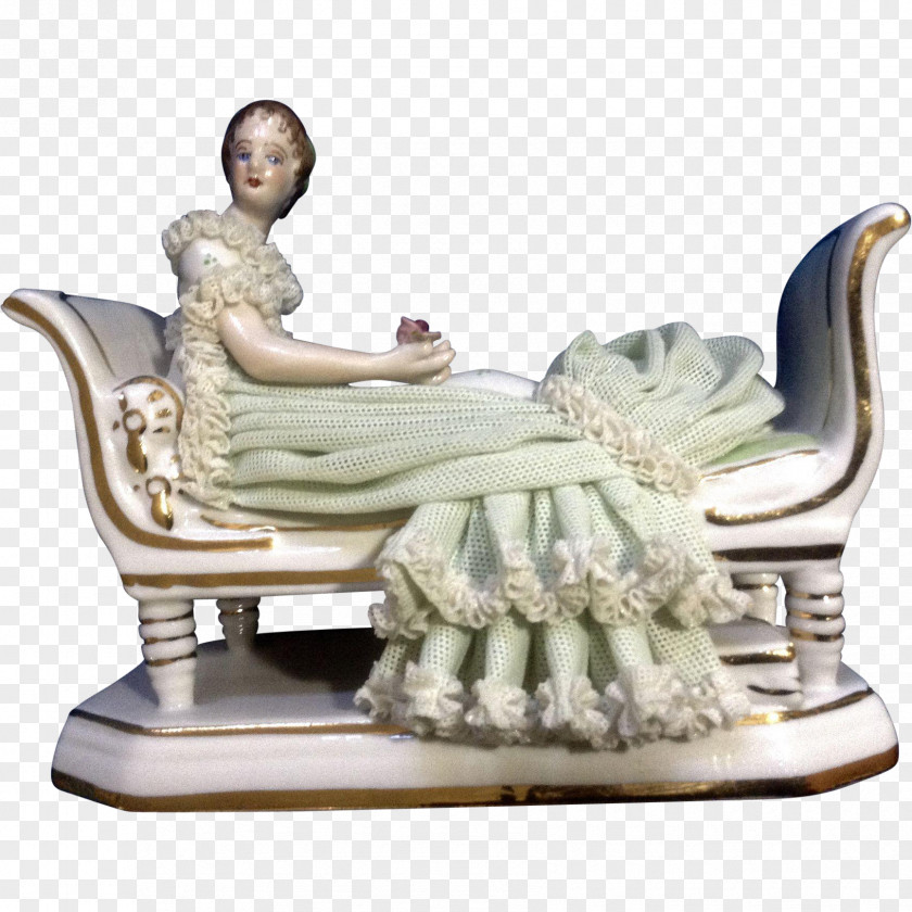 Hand-painted Delicate Lace Chair Statue Classical Sculpture Sitting PNG