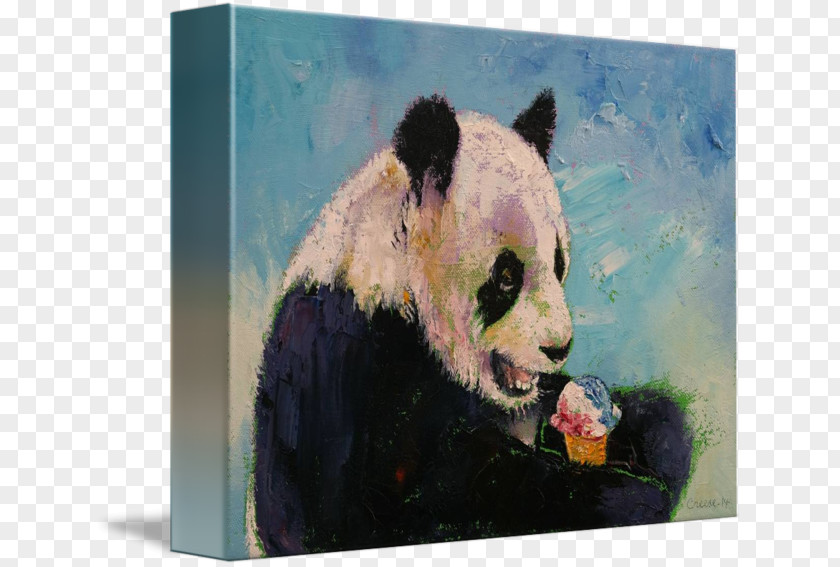 Ice Cream Cones Sundae Giant Panda Canvas Print PNG