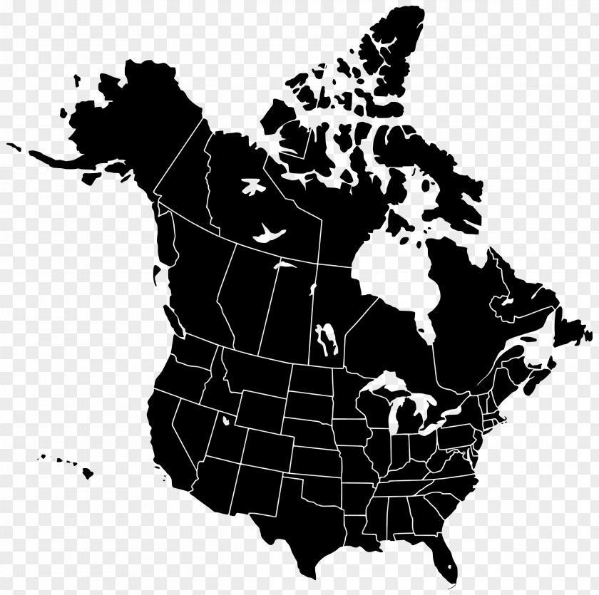 United States Canada Blank Map Clip Art PNG