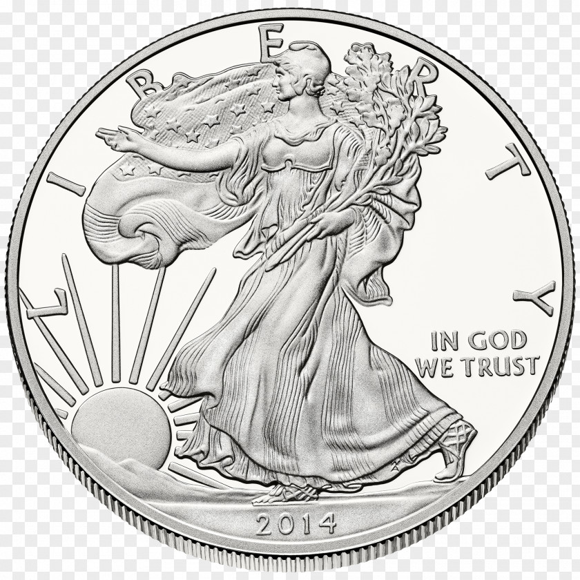 Silver Coin American Eagle United States Mint Bullion PNG