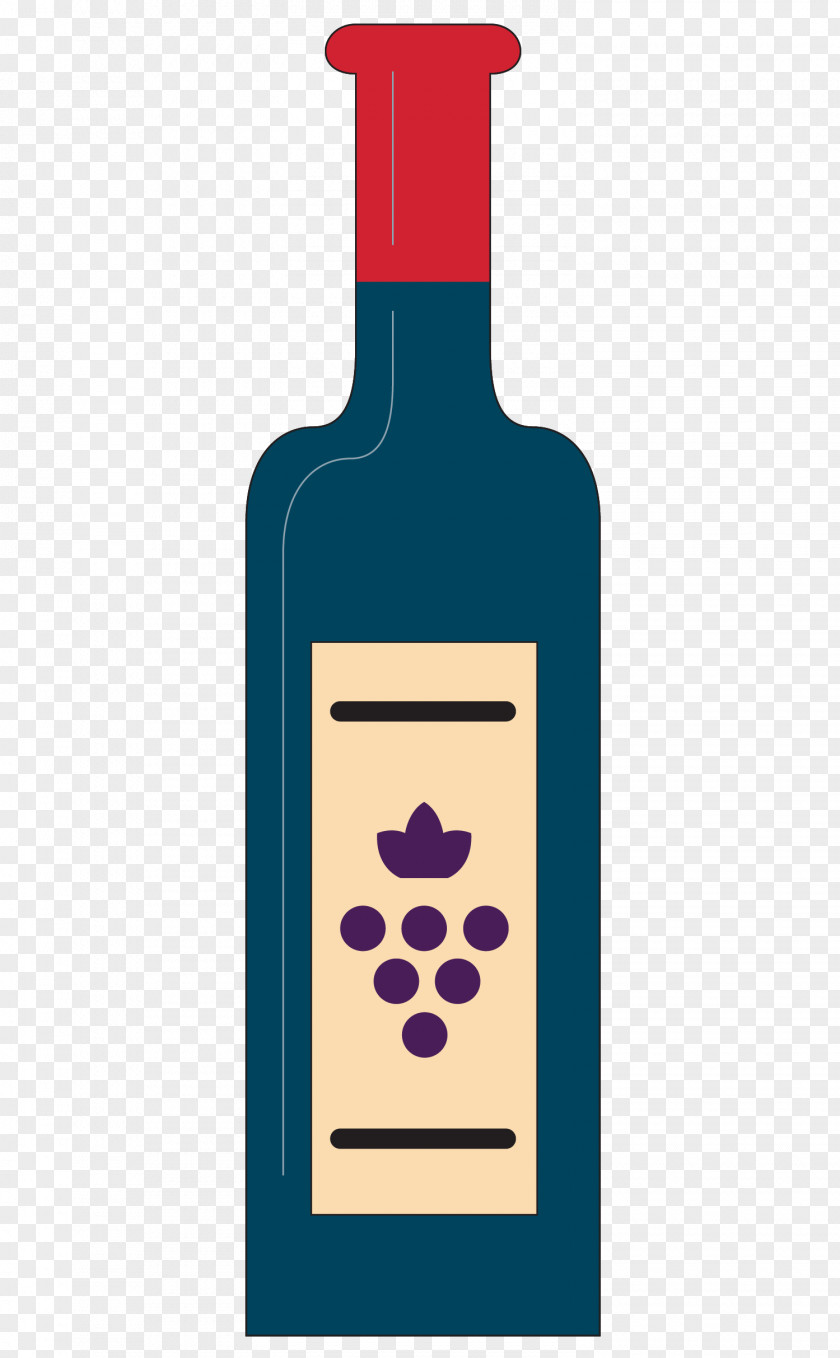 Vector Cartoon Red Wine Bottle Cocktail Liqueur PNG