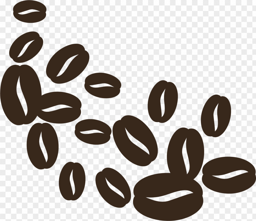 Hand Painted Brown Coffee Beans Bean Cafe PNG