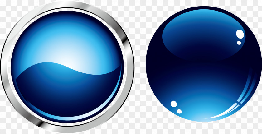 Round Blue Button Icon PNG