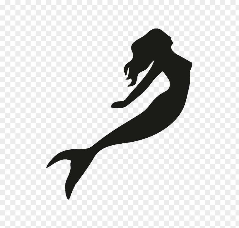 Silhouette Mermaid Ariel Drawing Clip Art PNG