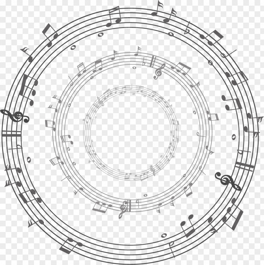 Vector Note Circle Painted Musical PNG