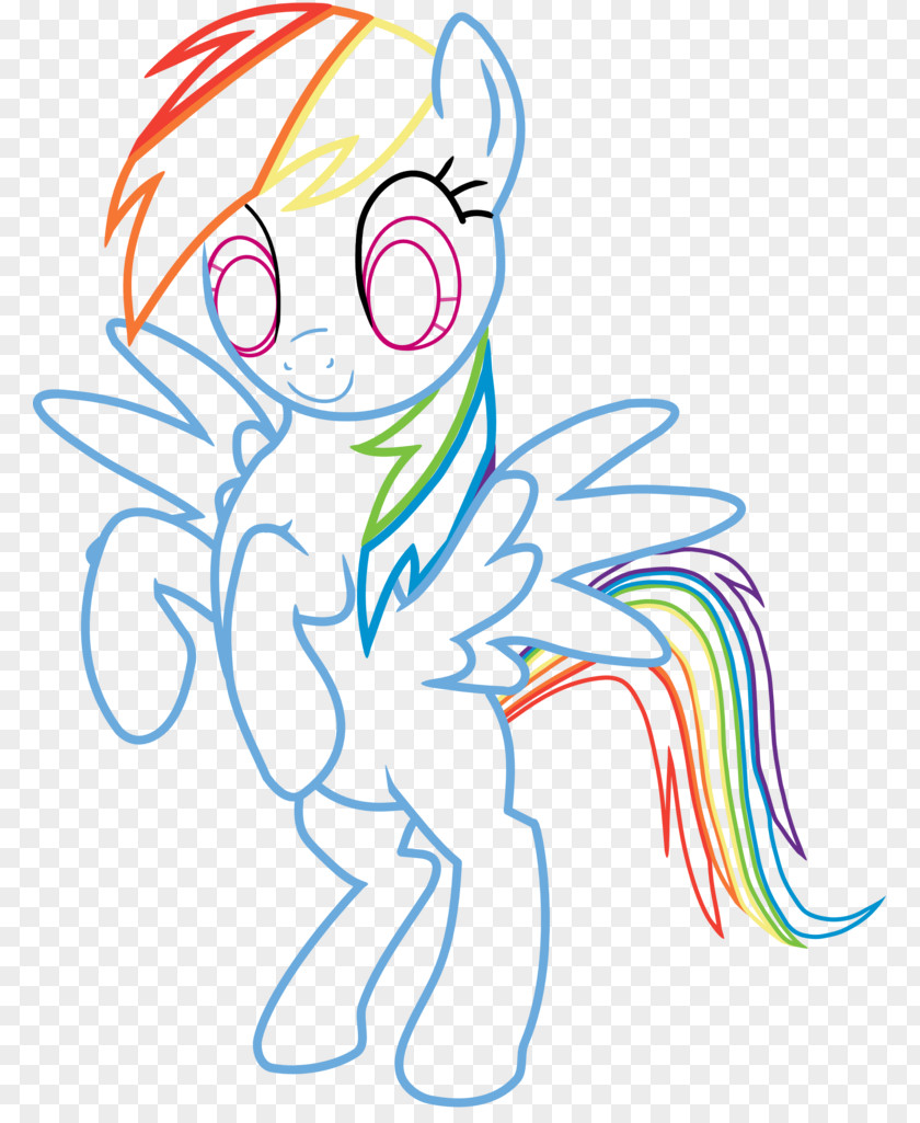 Black And White Rainbow Dash Line Art Drawing Clip PNG