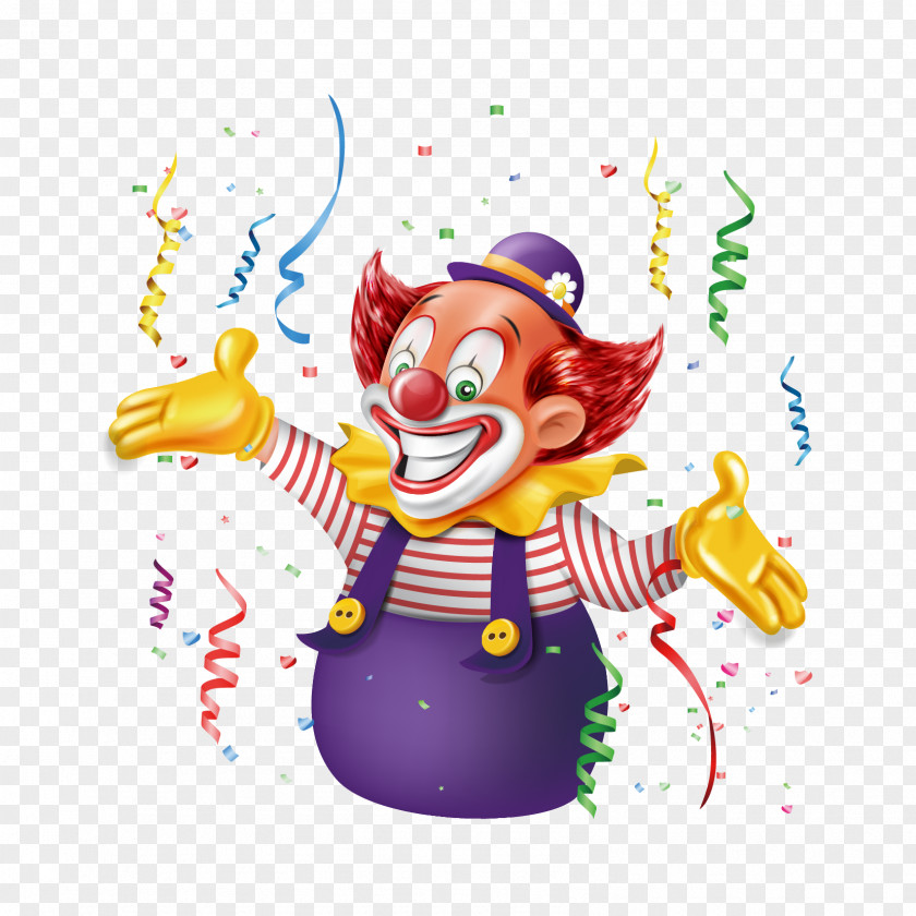 Clown And Ribbon Laughter Illustration PNG