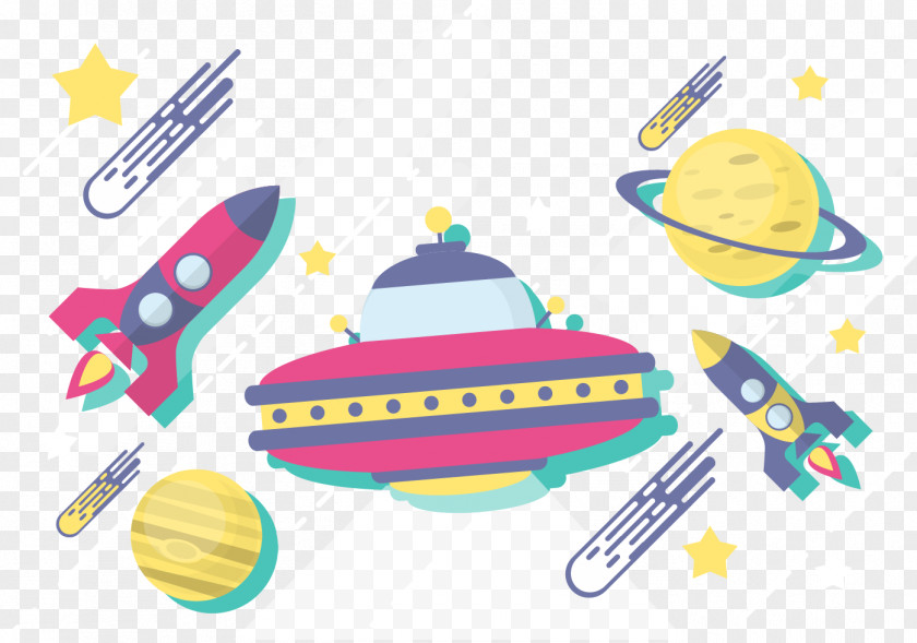 Cosmic Galaxy Vector Spacecraft Rocket Euclidean PNG