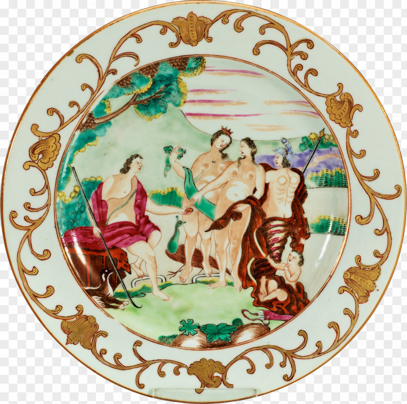 Plate Judgement Of Paris Chinese Export Porcelain Ceramic PNG