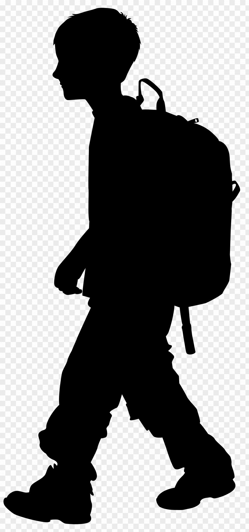 Boy With Backpack Silhouette Clip Art Image PNG
