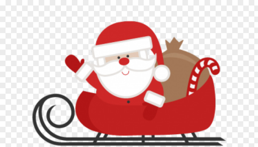 Sant Silhouette Santa Claus Clip Art Christmas Sled PNG