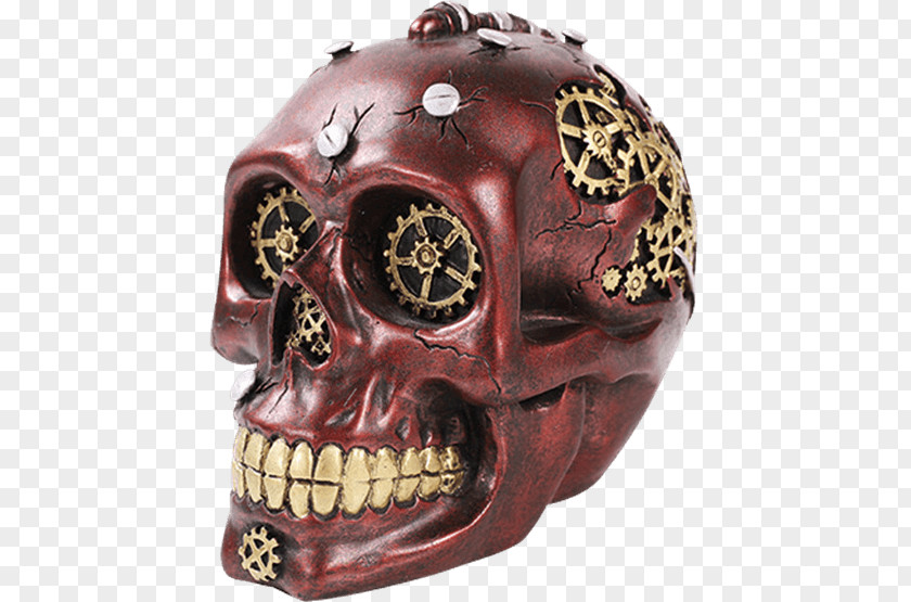 Steampunk Gear Calavera Skull Figurine Science Fiction PNG