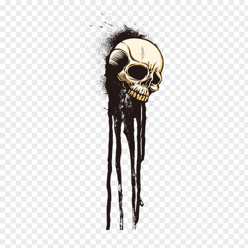 Ink Cranial Skeleton Diagram T-shirt Skull Drawing PNG