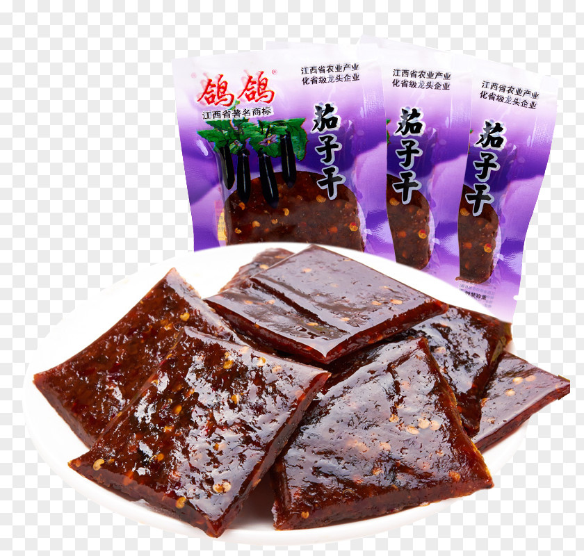 Pigeon Eggplant Dry Jiangxi Chocolate Brownie Snack Food Pungency PNG