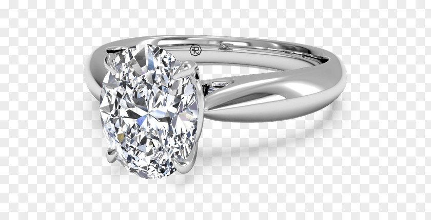 Oval Shadow Diamond Engagement Ring Wedding Solitaire PNG