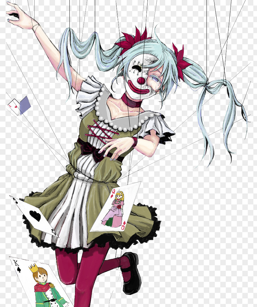 Sad Clown Pierrot Hatsune Miku Vocaloid PNG