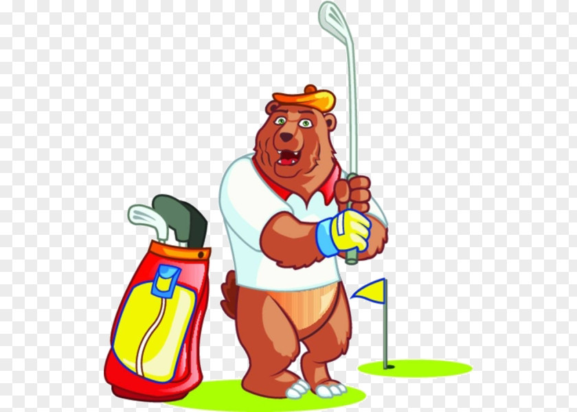 Cartoon Bear Play Golf Royalty-free Clip Art PNG