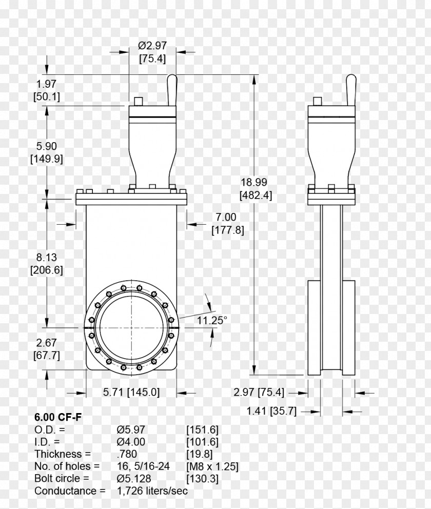Cathodic Protection Gate Valve Technical Drawing Flange Globe PNG