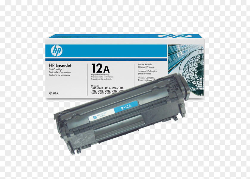 Hewlett-packard Hewlett-Packard HP Q2612A Black Toner Cartridge Printer PNG