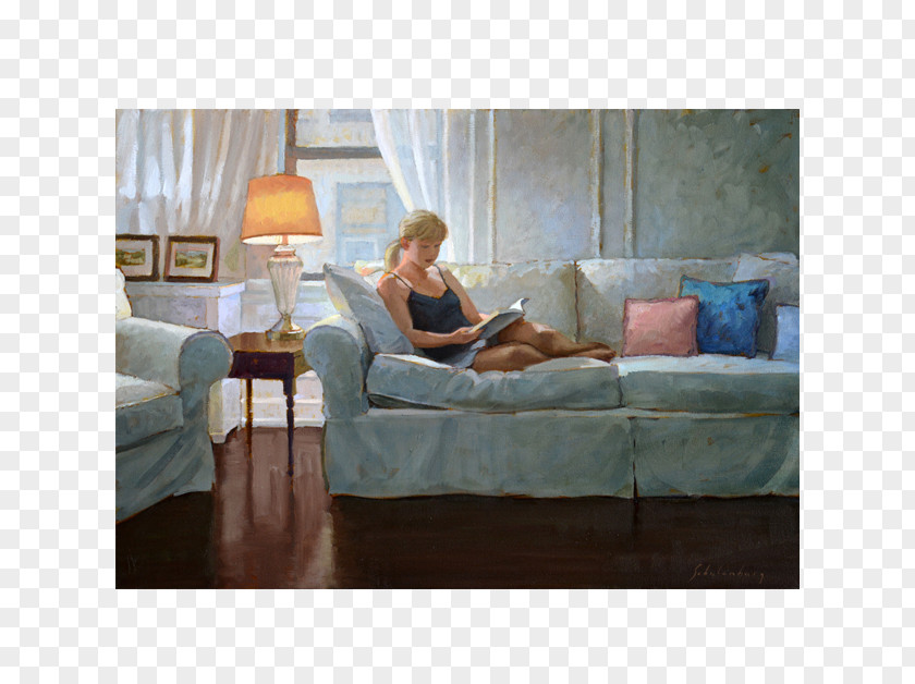 Sitting On Couch Table Interior Design Services Sofa Bed After Hopper PNG