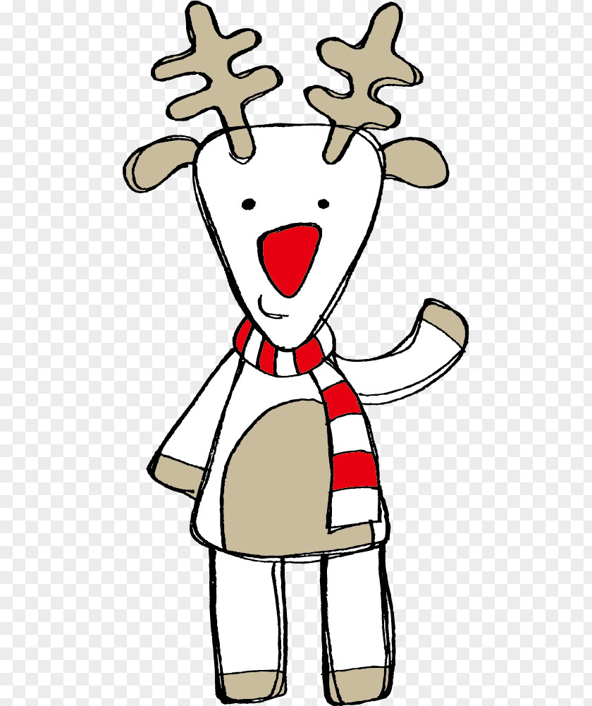 Creative Christmas Rudolph Santa Claus Reindeer Card PNG
