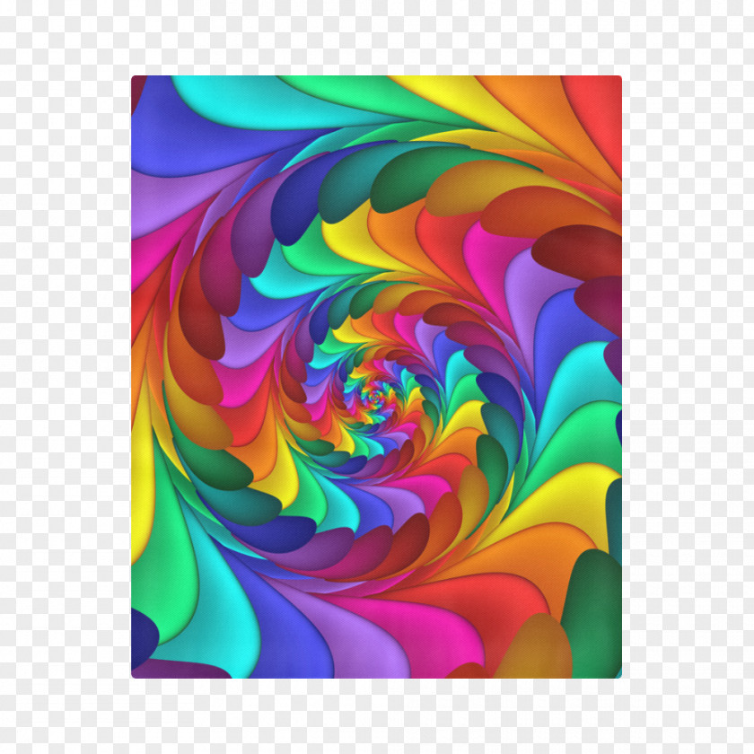 Rainbow Golden Spiral Fractal Art PNG