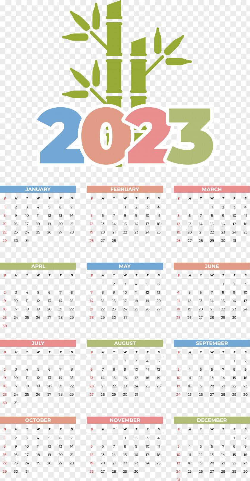 Calendar 2023 Vector PNG