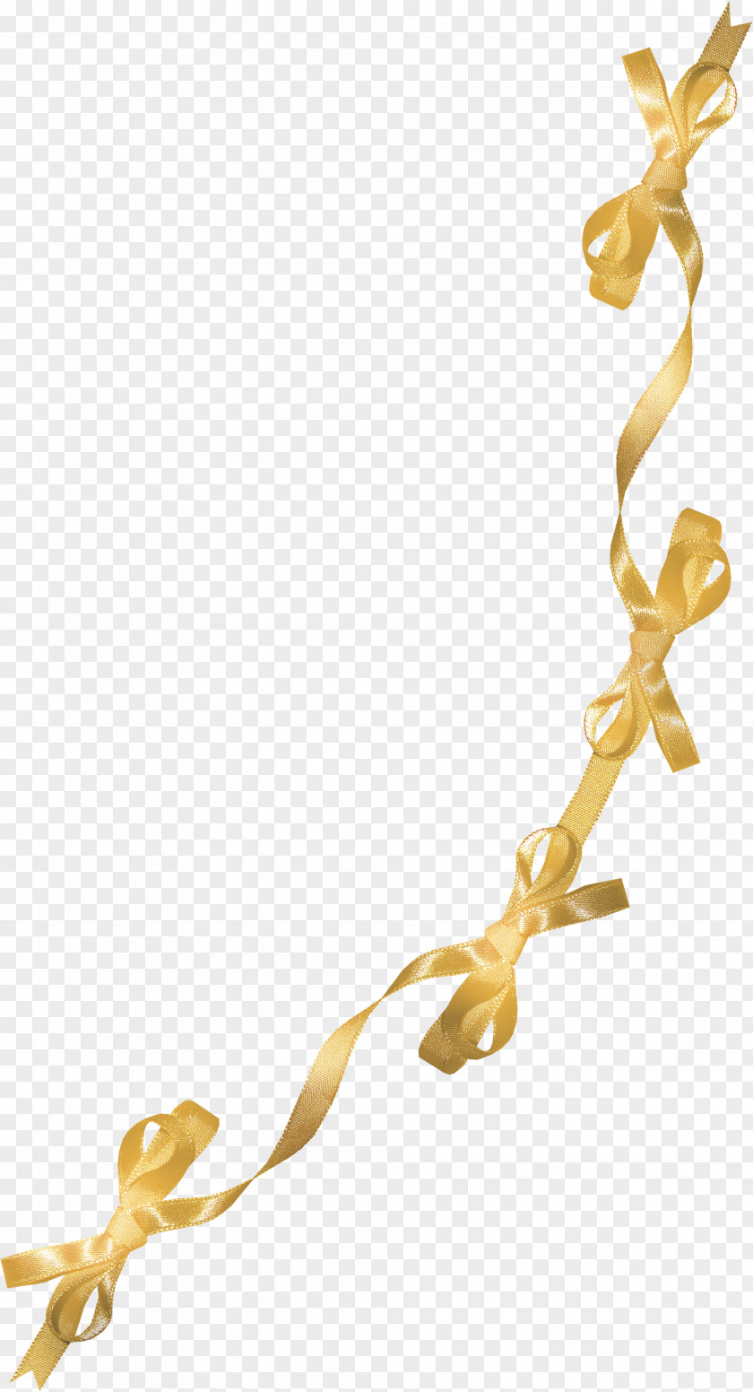 Floating Golden Ribbon Shoelace Knot Clip Art PNG