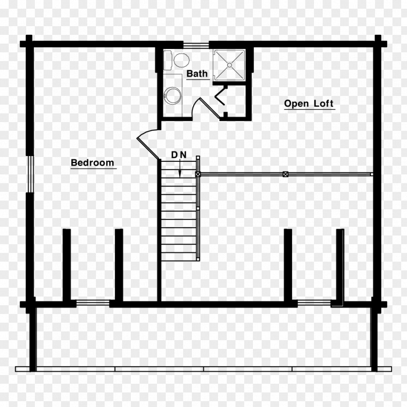 White Floor House Plan Log Cabin PNG