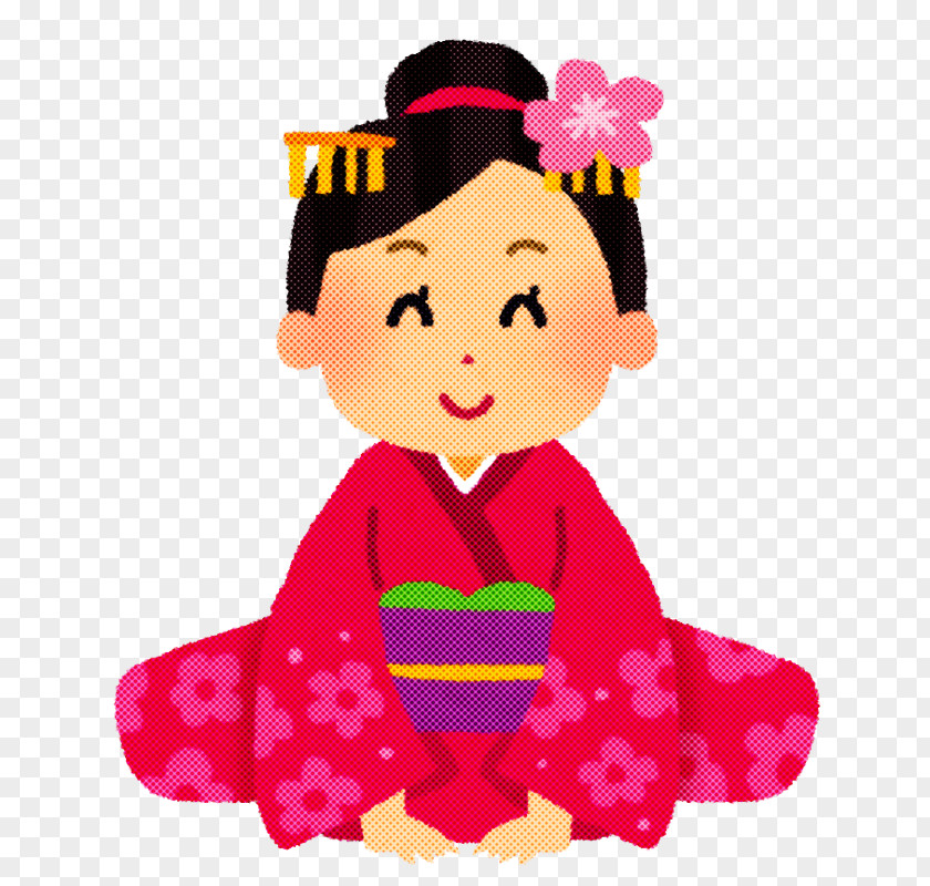 Cartoon Pink Costume Kimono PNG