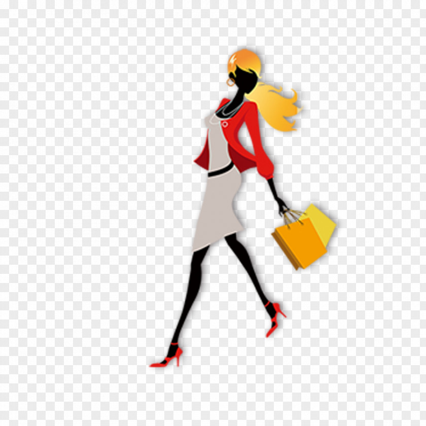 Fashion Design PNG design , Shopping Girl clipart PNG